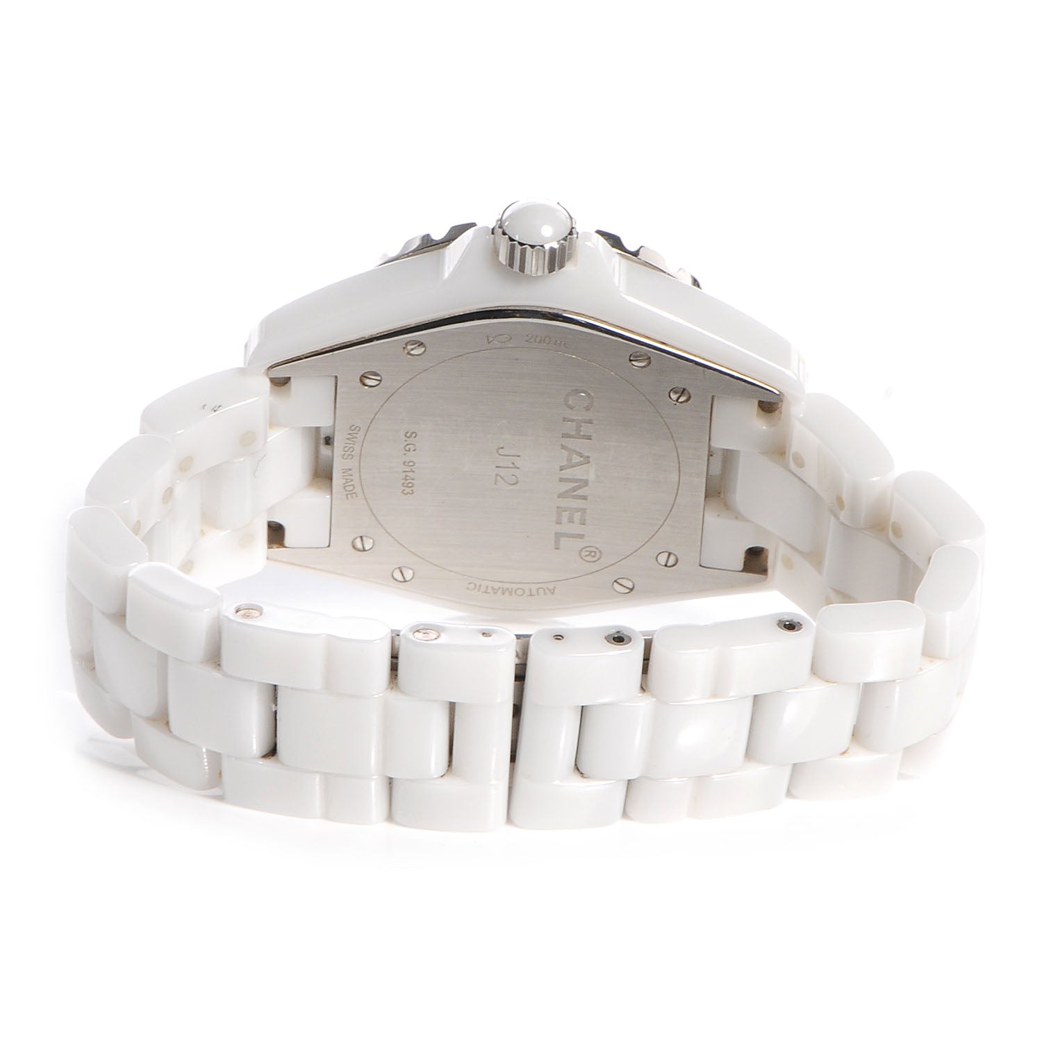 Chanel Stainless Steel Ceramic Diamond Pave Bezel 42mm J12 Automatic Watch White 5 of 6