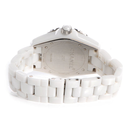 Chanel Stainless Steel Ceramic Diamond Pave Bezel 42mm J12 Automatic Watch White 5 of 6