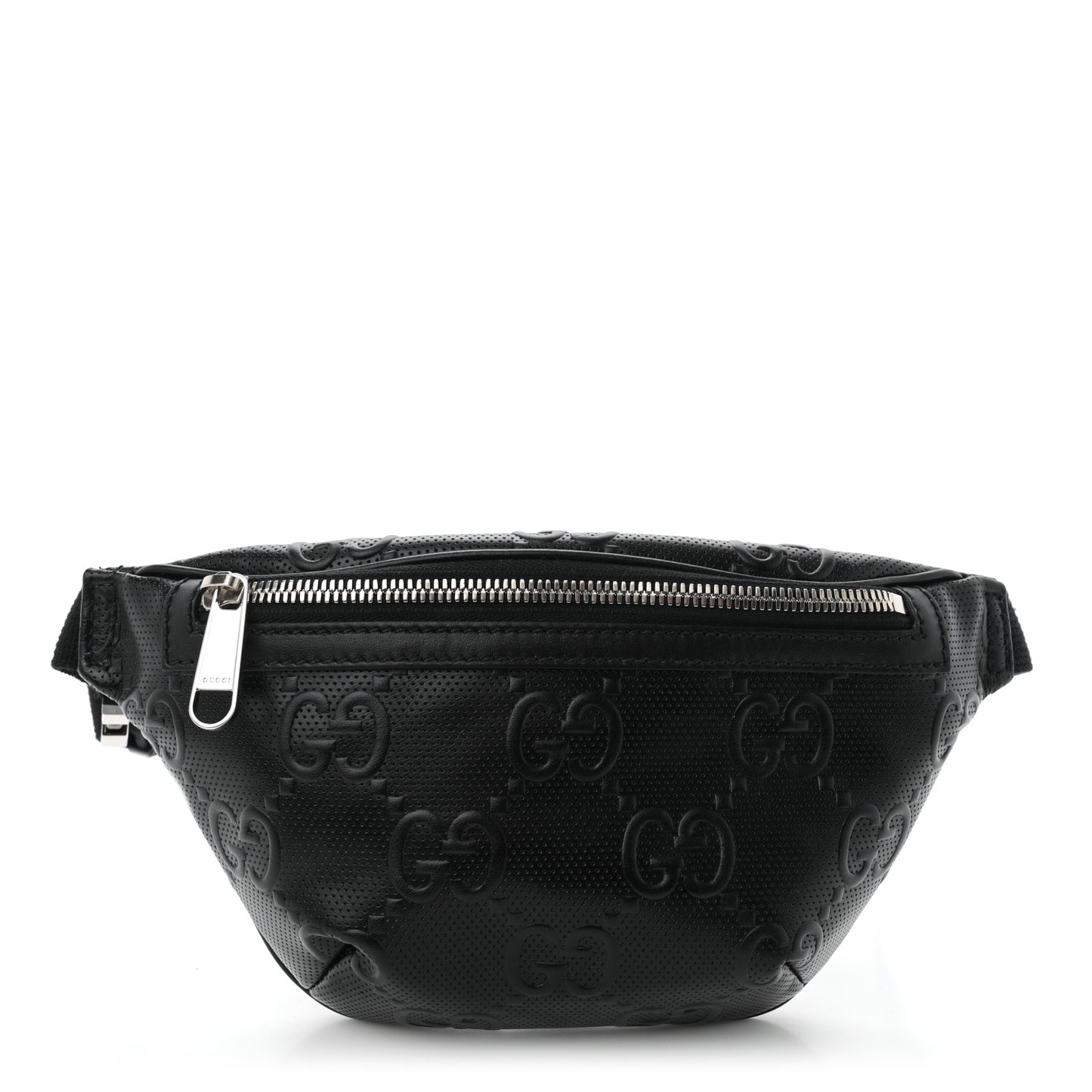 Calfskin GG Tennis Embossed Belt Bag Black