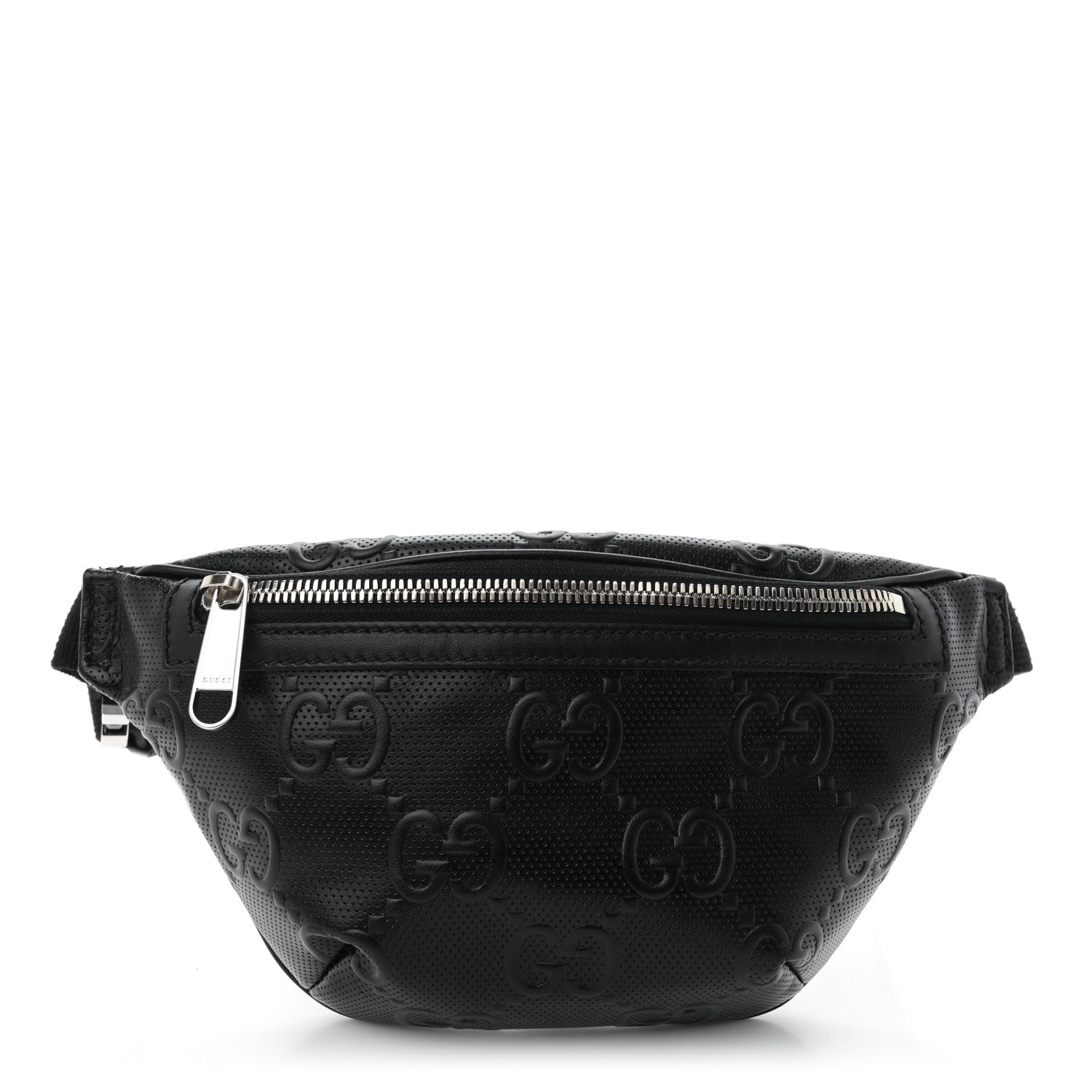 Gucci Calfskin GG Tennis Embossed Belt Bag Black 1 of 10