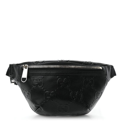 Gucci Calfskin GG Tennis Embossed Belt Bag Black 1 of 10
