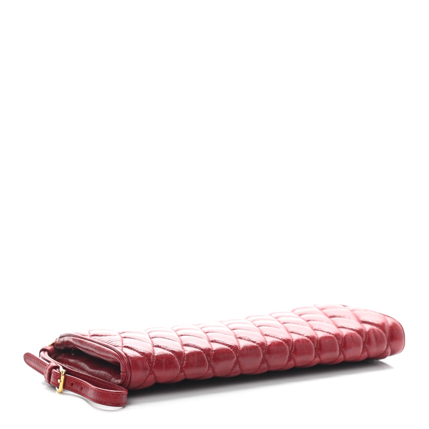 Vitello Shine Quilted Wristlet Rubino