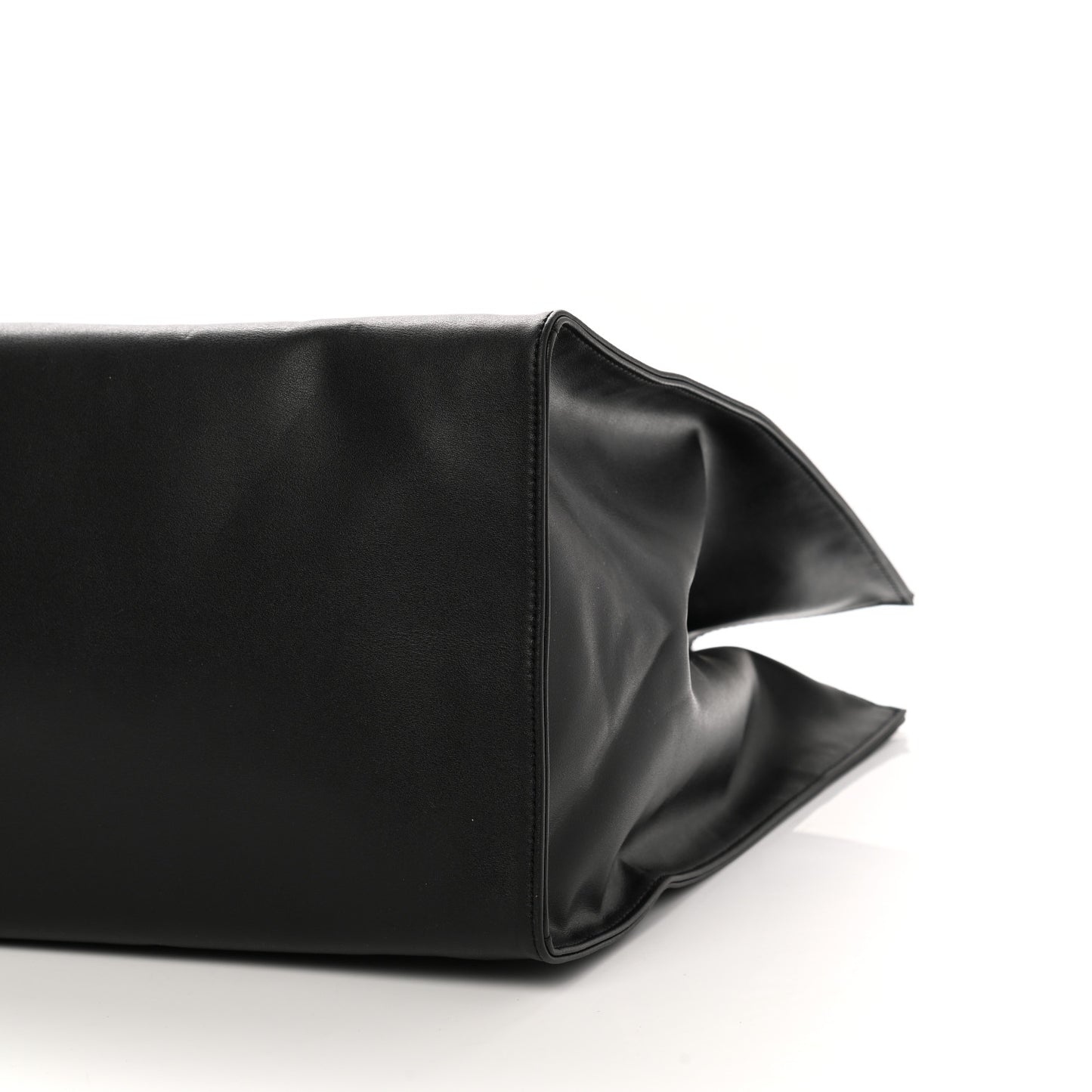 Vegan Leather Large Shopping Bag Black