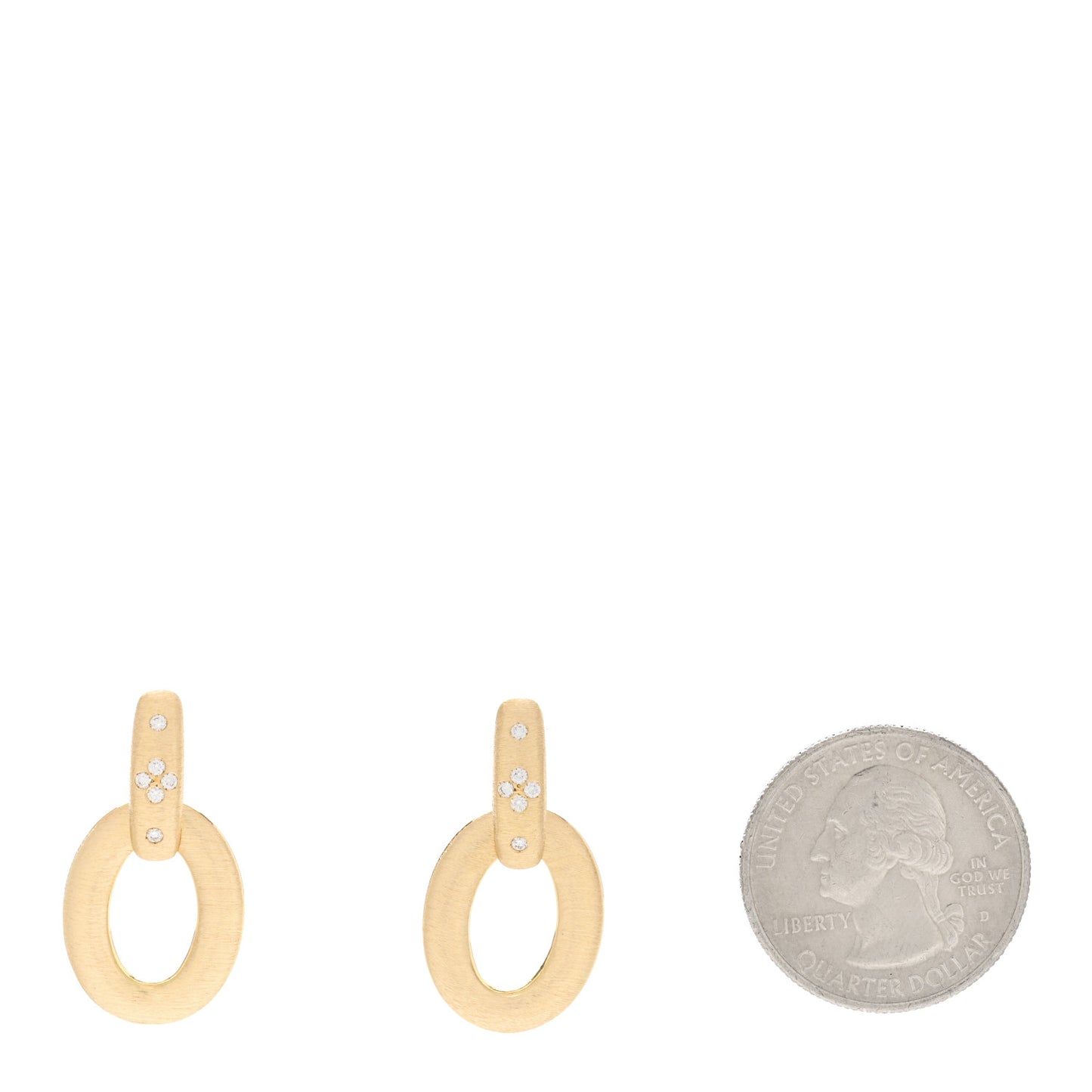 18K Yellow Gold Duchessa Diamond Doorknocker Drop Earrings