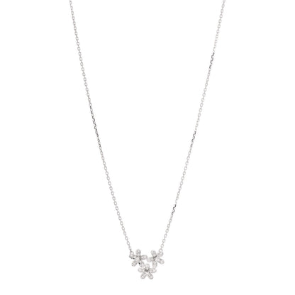Van Cleef & Arpels 18K White Gold Diamond Socrate 3 Flower Pendant Necklace 1 of 5