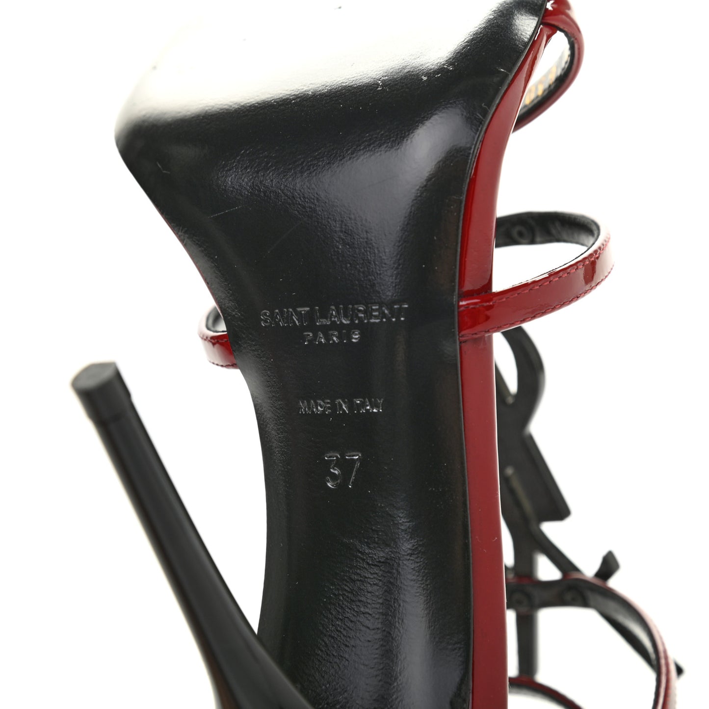 Patent Calfskin Cassandra 110 Sandals 37 Hot Red
