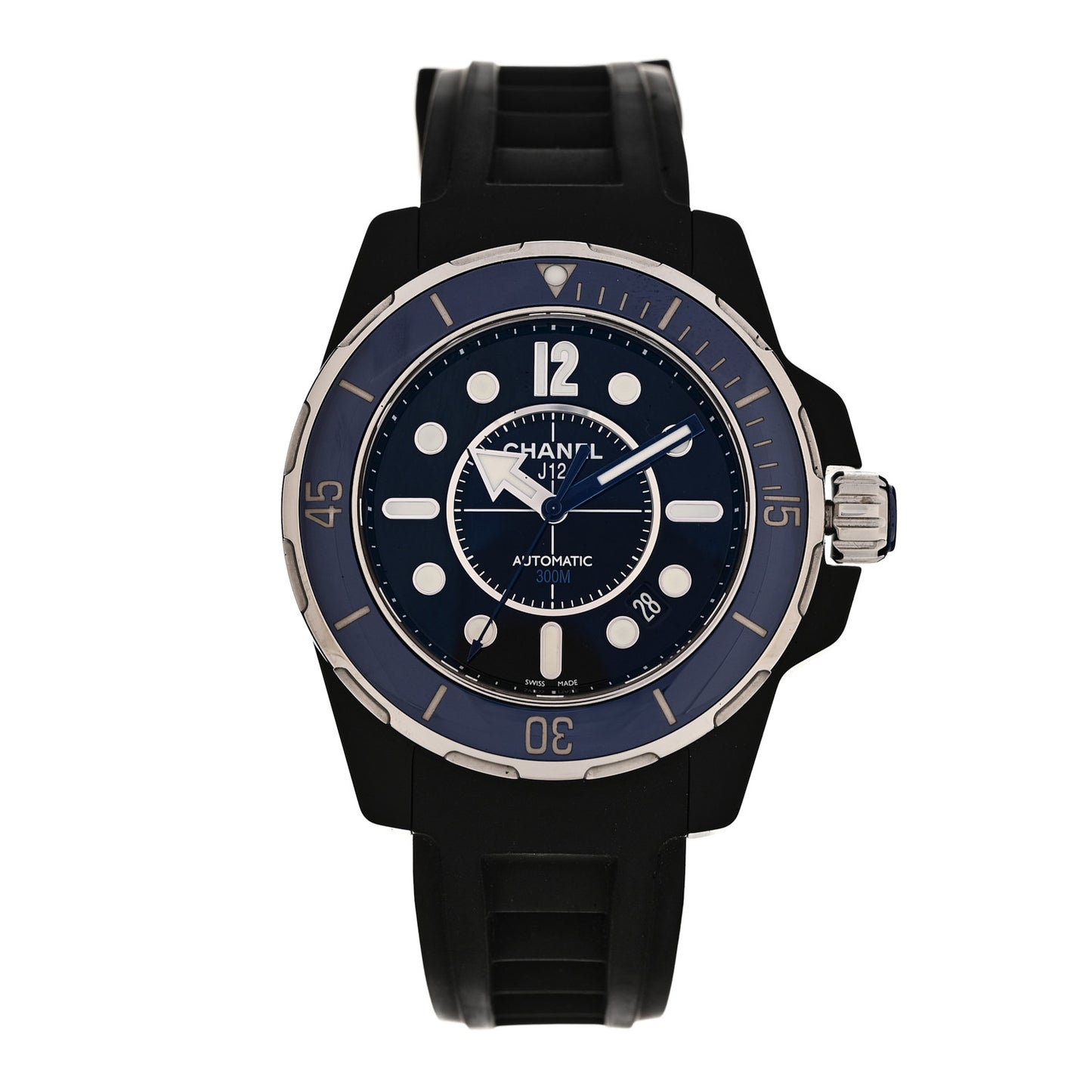 Stainless Steel Ceramic Rubber 41mm J12 Marine Automatic Watch Black