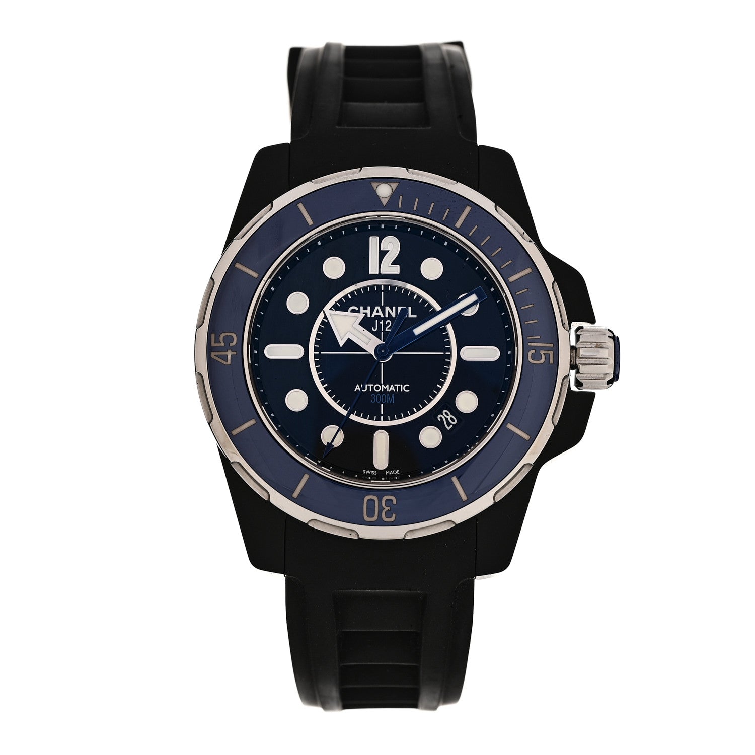 Chanel Stainless Steel Ceramic Rubber 41mm J12 Marine Automatic Watch Black 1 of 5