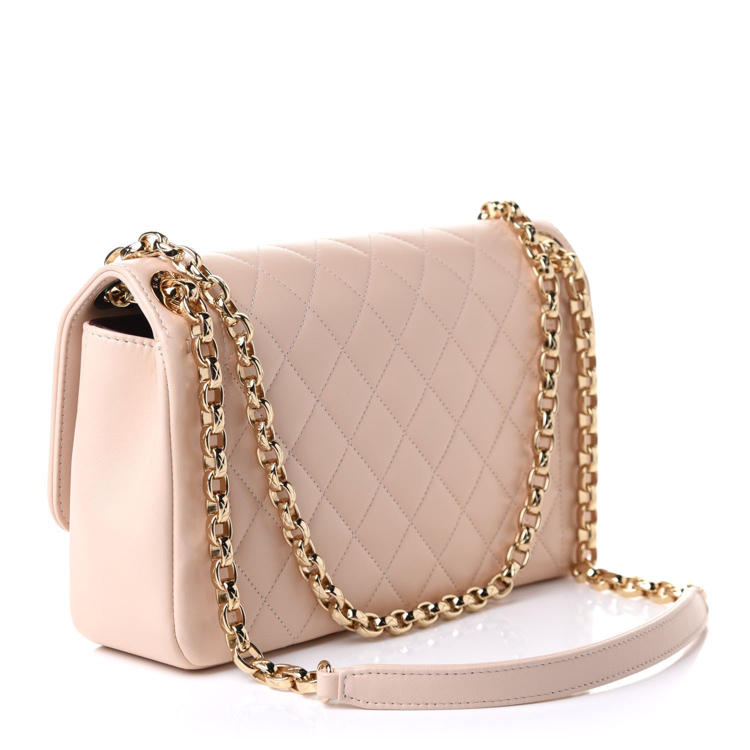 Chanel Lambskin Quilted Large Chic With Me Flap Beige 2 of 9