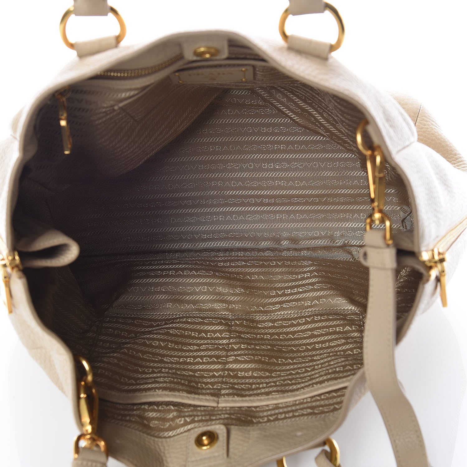 Prada Vitello Daino Side Zip Tote Sabbia 6 of 17