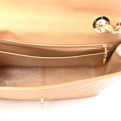 Chanel Caviar Quilted Jumbo Single Flap Beige 4 of 5