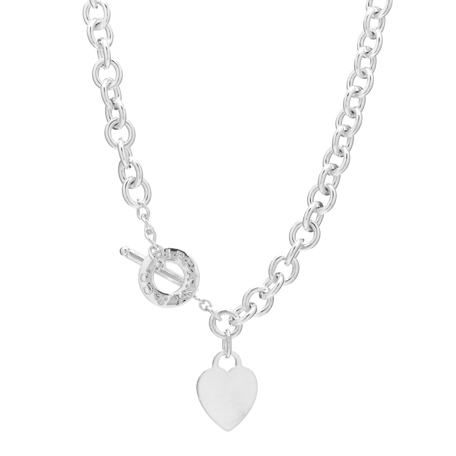 Tiffany Sterling Silver Heart Tag Toggle Necklace 1 of 4