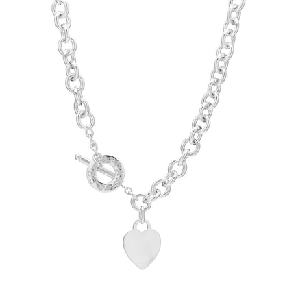 Tiffany Sterling Silver Heart Tag Toggle Necklace 1 of 4