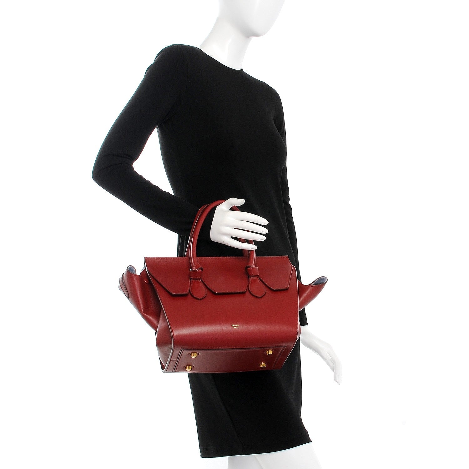 Celine Palmelato Calfskin Mini Tie Knot Tote Red 2 of 7