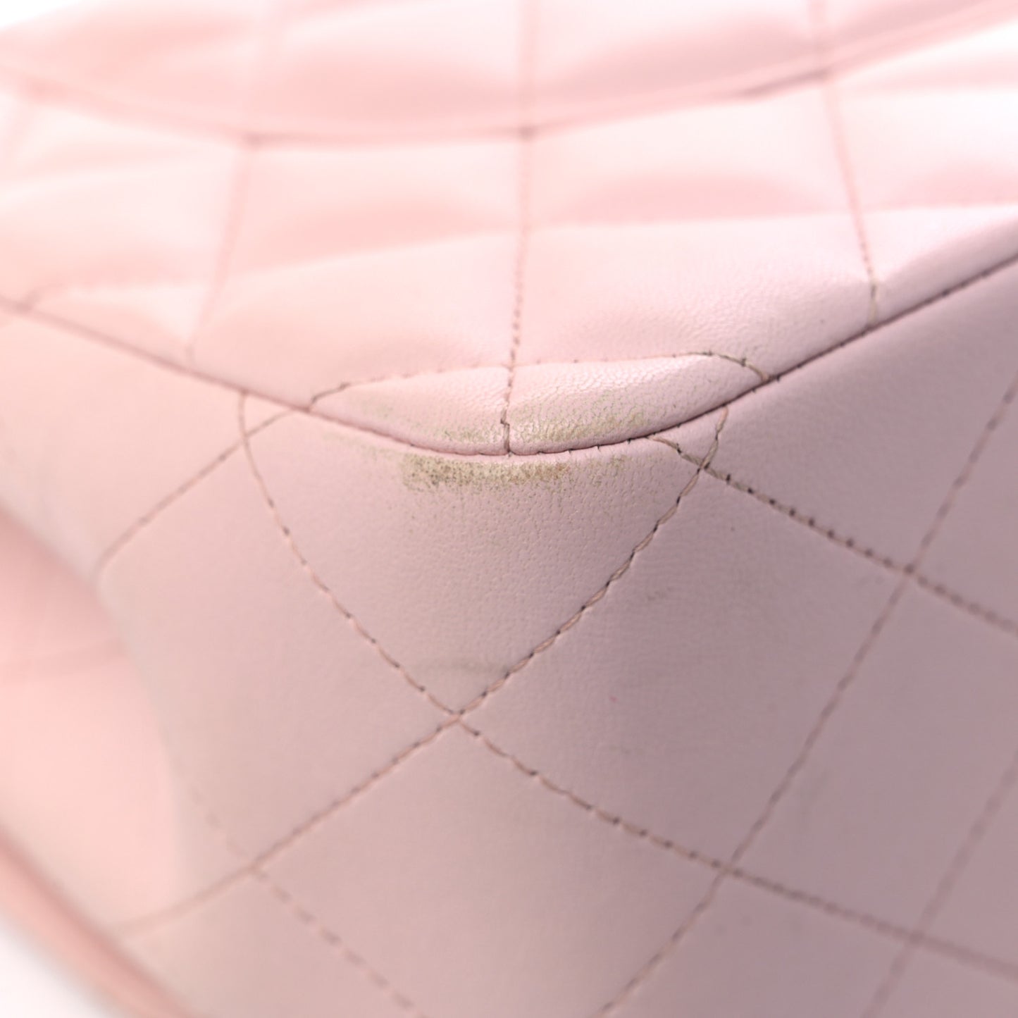 Lambskin Quilted Jumbo Double Flap Light Pink