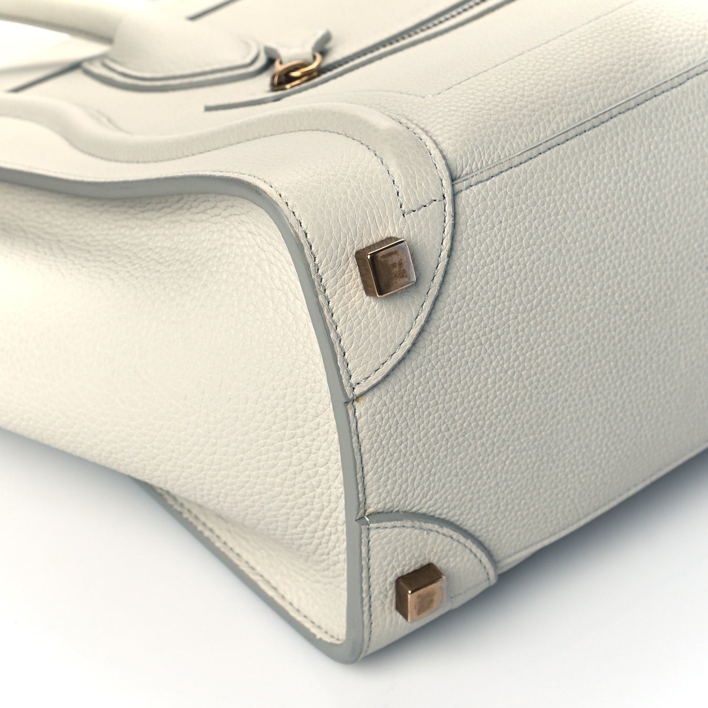 Drummed Calfskin Micro Luggage Chalk