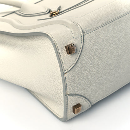 Celine Drummed Calfskin Micro Luggage Chalk 10 of 11