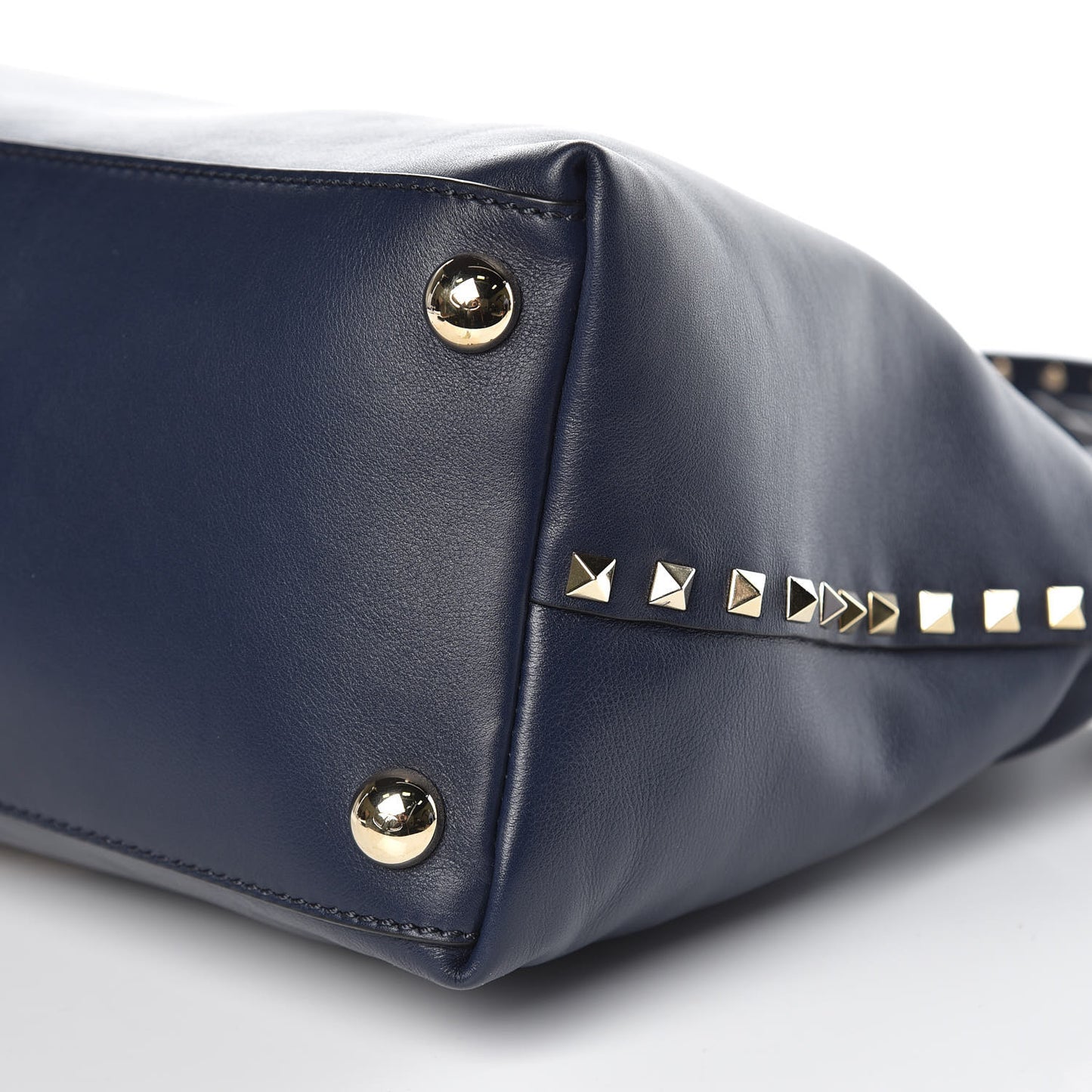 Vitello Rockstud Dome Satchel Marine