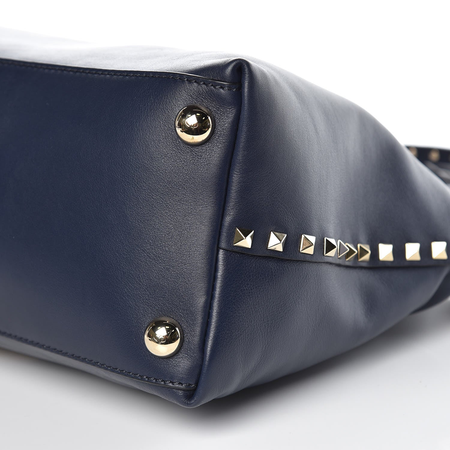 Valentino Garavani Vitello Rockstud Dome Satchel Marine 10 of 13