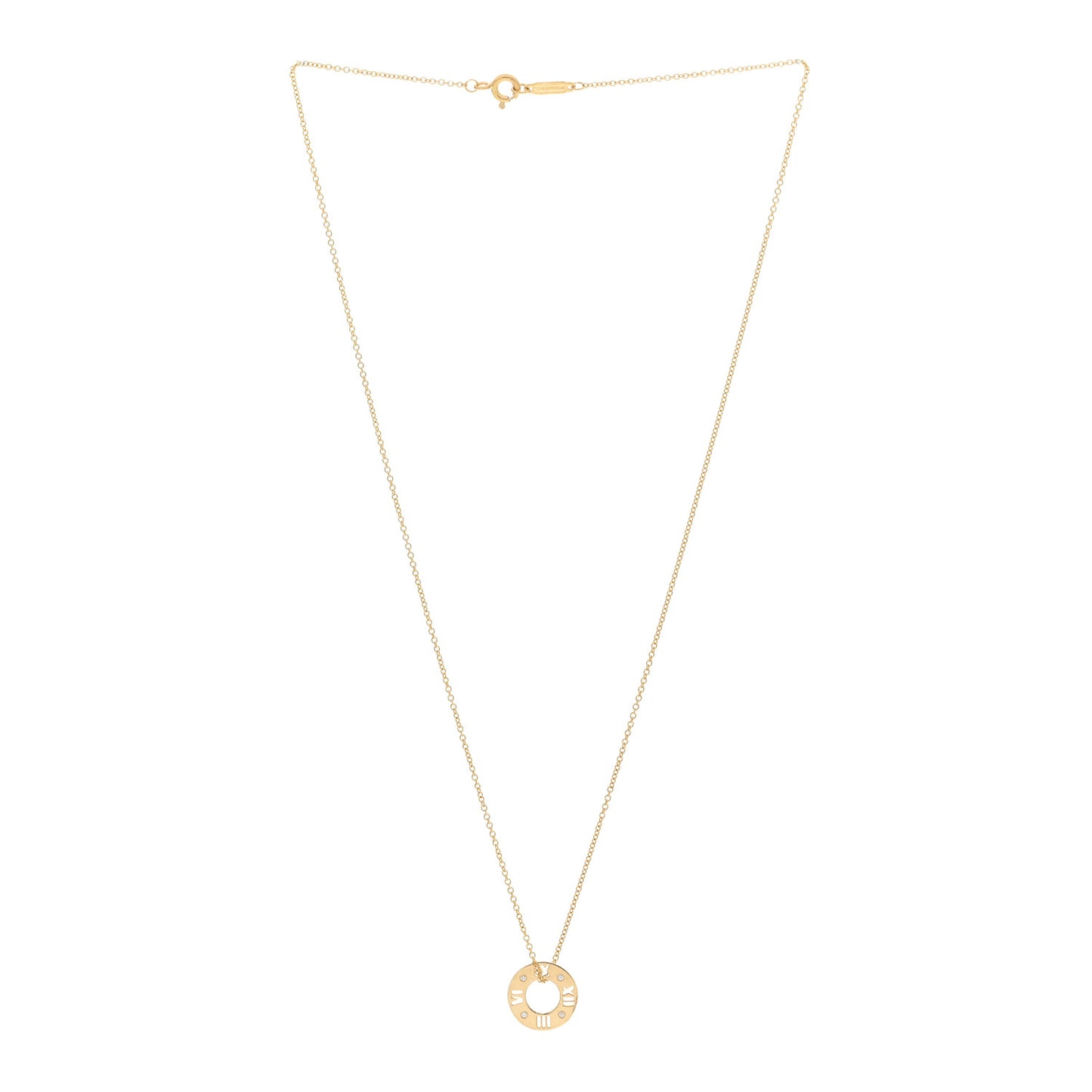 18K Yellow Gold Diamond Atlas Pierced Pendant Necklace