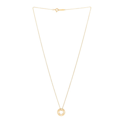 Tiffany 18K Yellow Gold Diamond Atlas Pierced Pendant Necklace 3 of 4