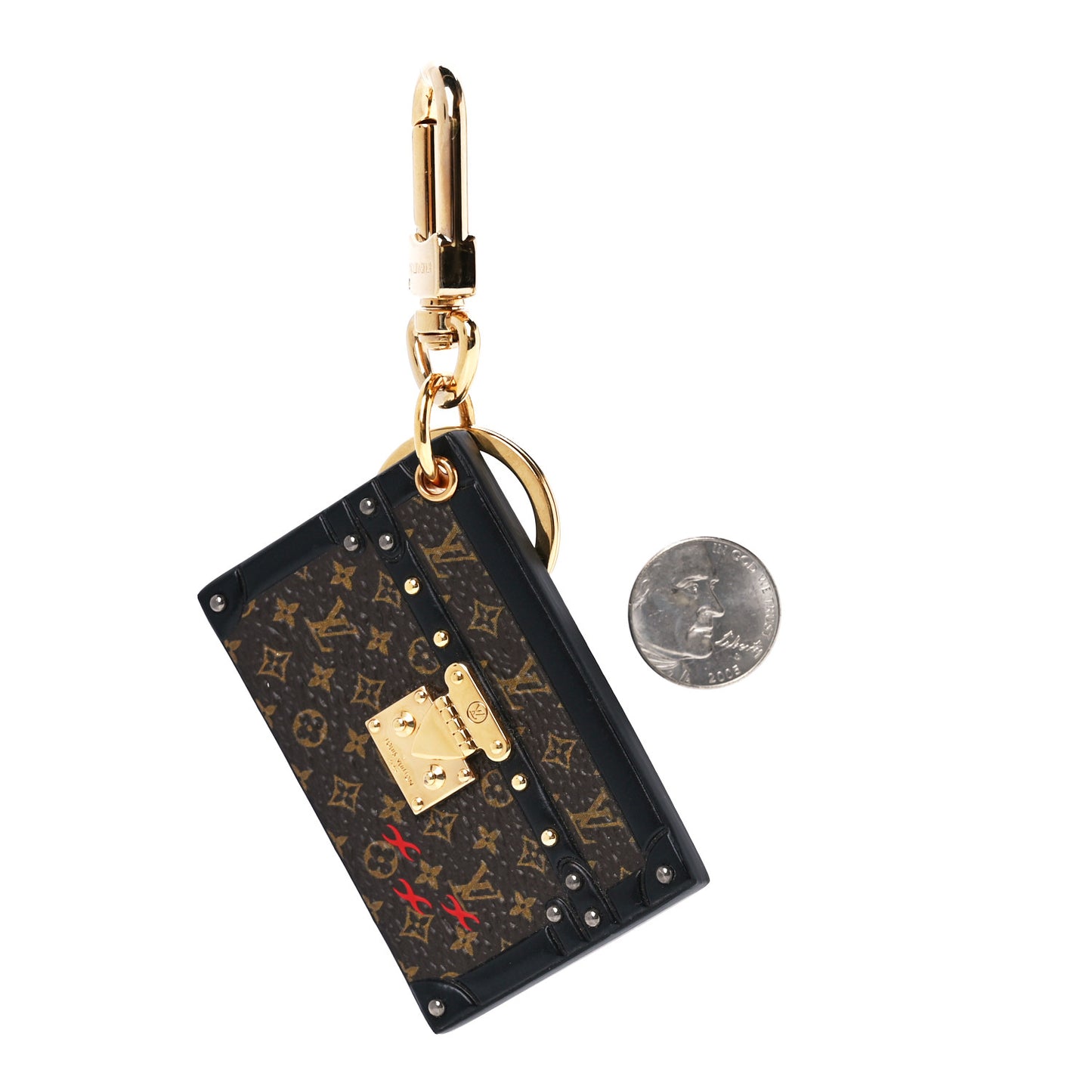 Petite Malle Bag Charm Key Holder Brown