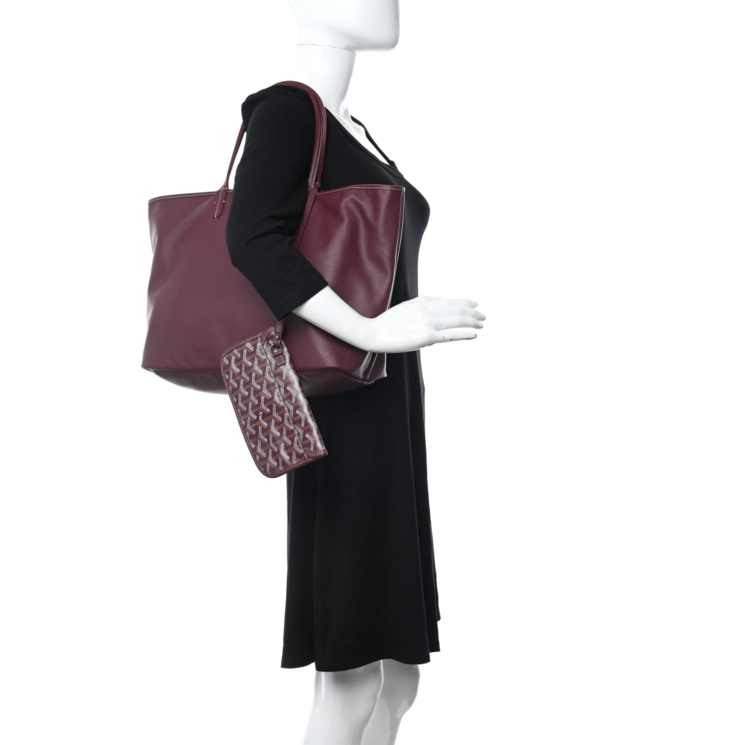 Goyard Goyardine Reversible Anjou PM Burgundy 2 of 15