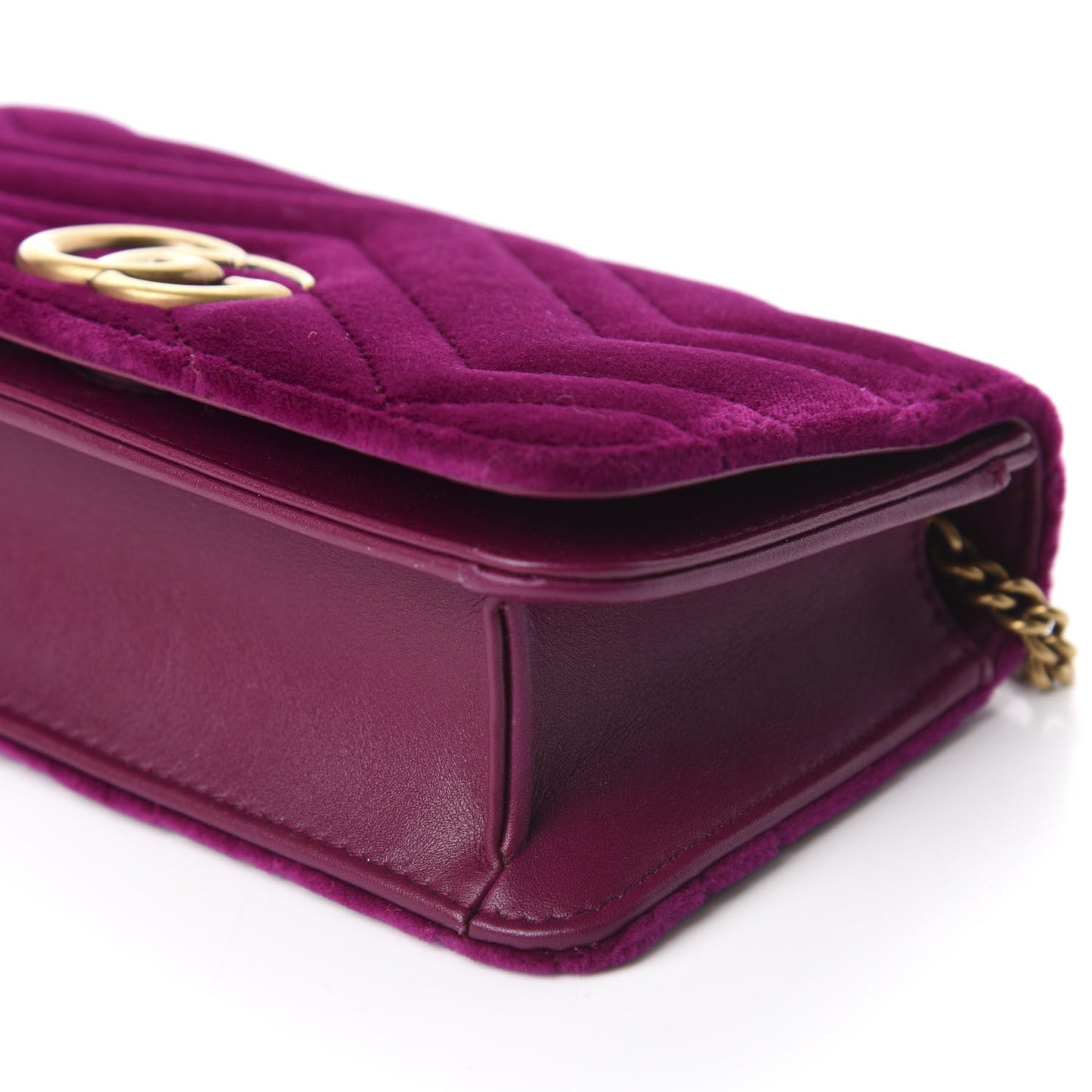 Velvet Matelasse GG Marmont Mini Bag Fuchsia Violet Cyclamen