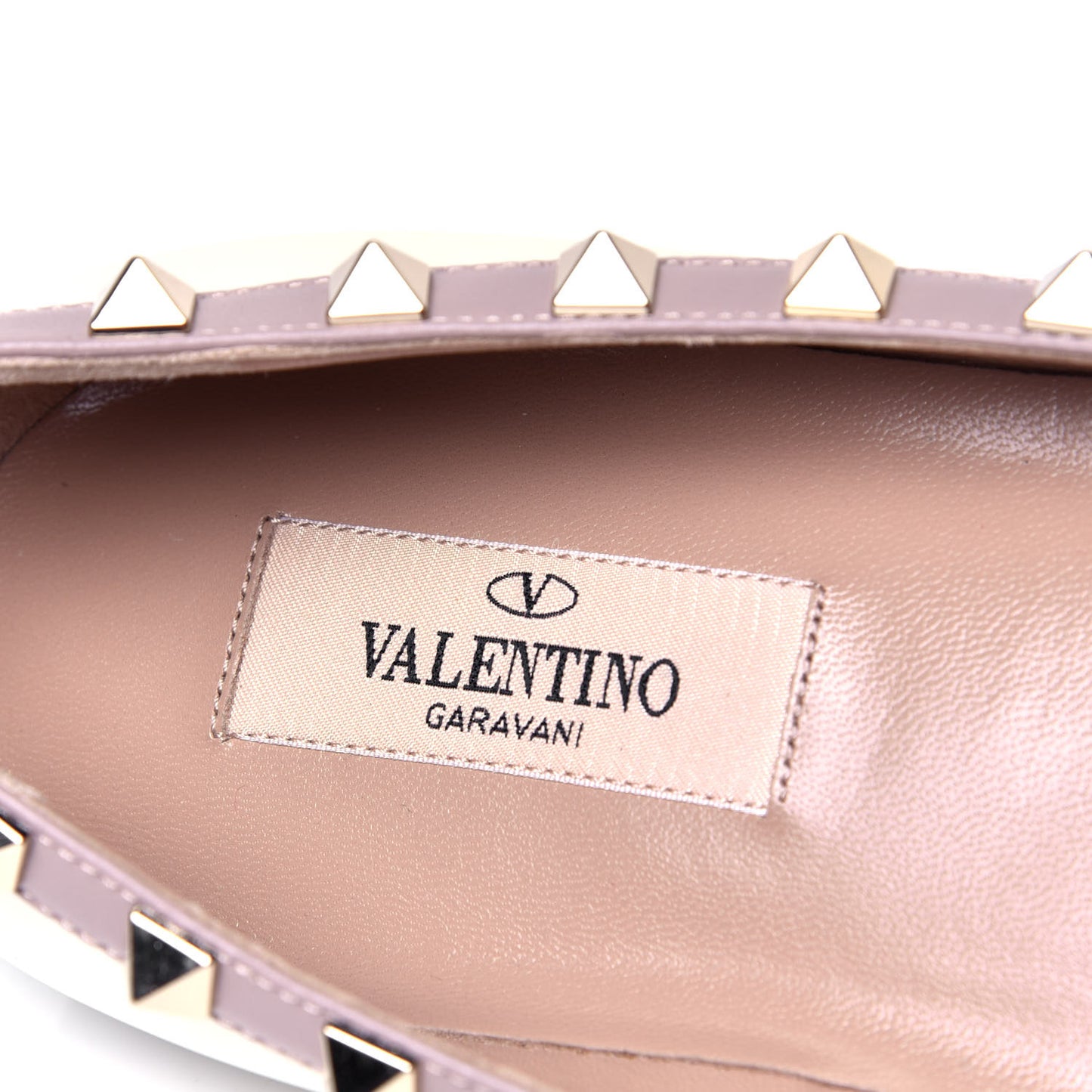 Nappa Rockstud Ballerina Flats 39 Light Ivory Poudre