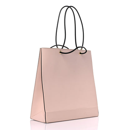 Fendi Vitello Fluffy Logo Medium Pack Shopper Tote Rosa Quarzo Black 3 of 18