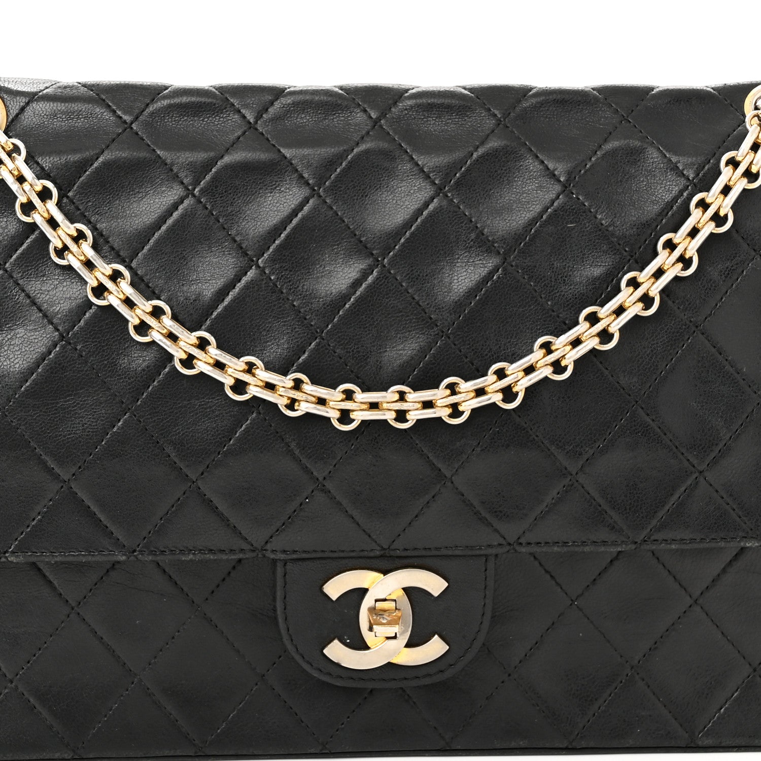 Chanel Lambskin Quilted Medium Bijoux Chain Double Flap Black 9 of 19