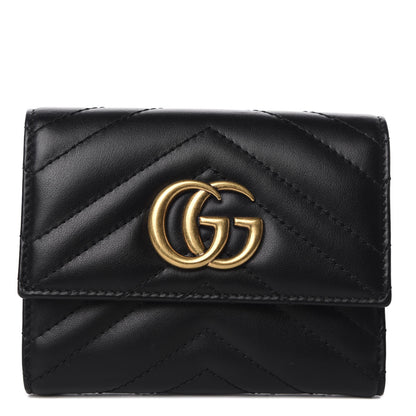 Gucci Calfskin Matelasse GG Marmont Wallet Black 1 of 8