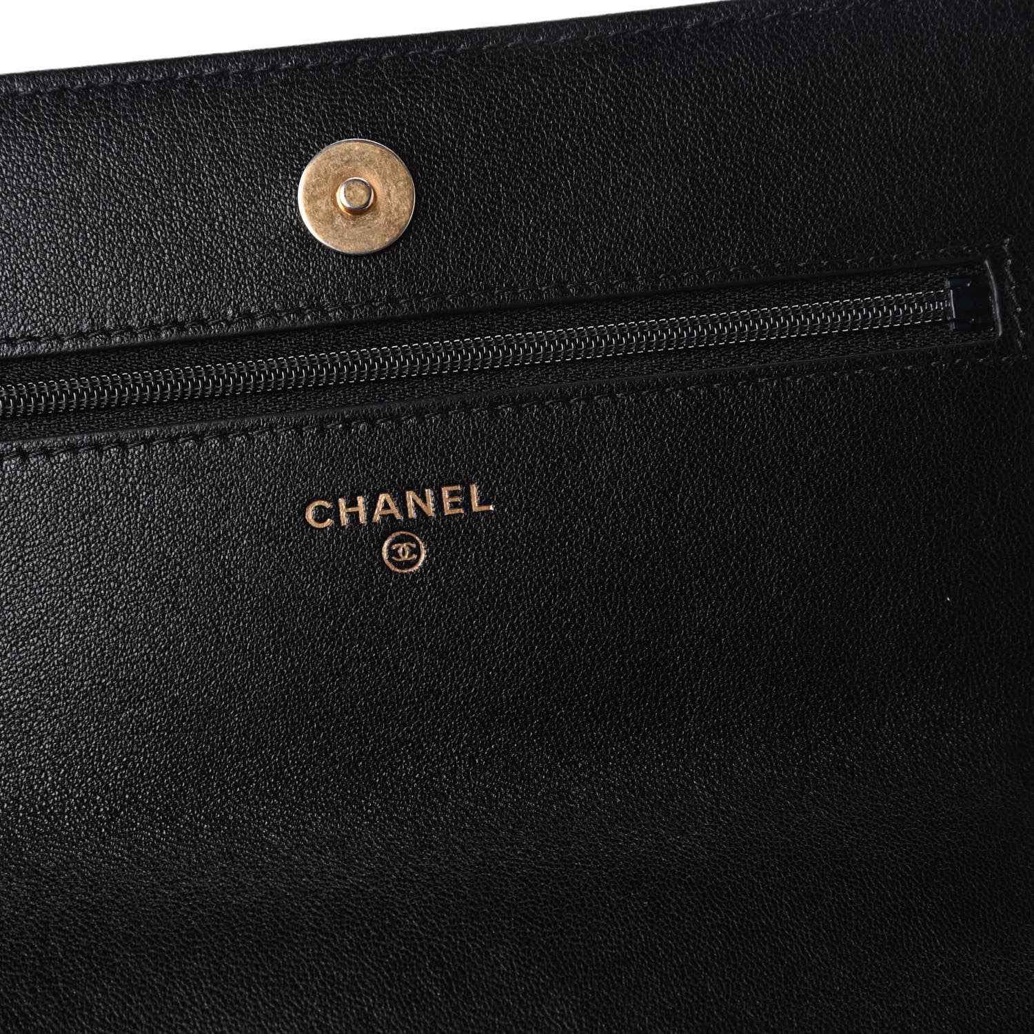 Chanel Lambskin Quilted Chanel 19 Wallet On Chain WOC Black 8 of 12
