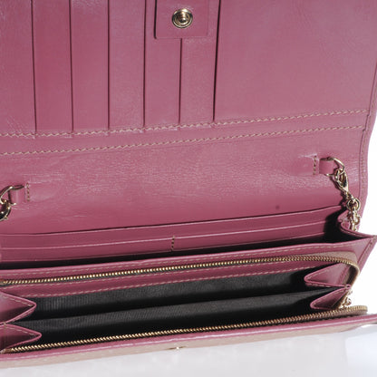 Gucci Imprime Monogram GG Pierce Chain Clutch Wallet Pink 7 of 9