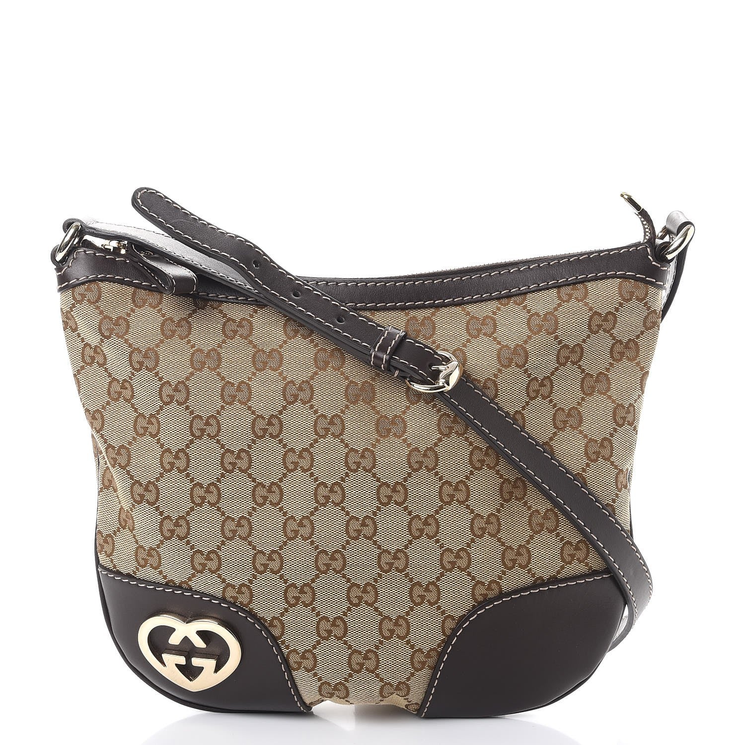 Gucci Monogram Small Lovely Heart Messenger Dark Brown 1 of 7