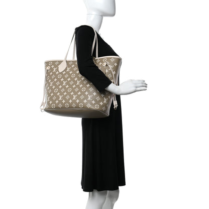 Louis Vuitton Empreinte Monogram Spring In The City Neverfull MM Kaki Beige Cream 2 of 9