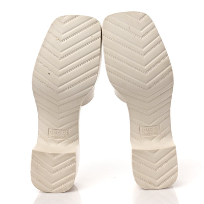 Gucci Rubber Gucci Logo Womens Platform 20/60mm Slide Sandals 37 Mystic White 5 of 7