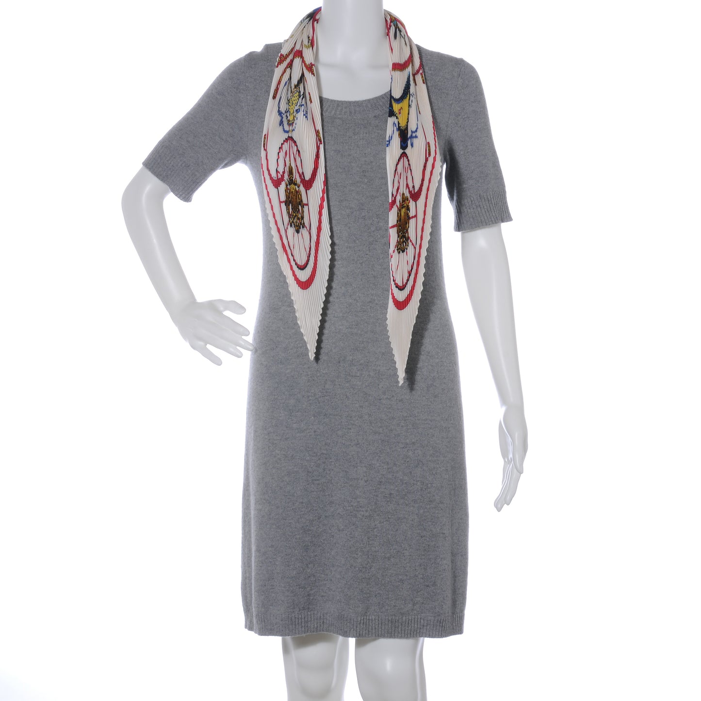 Silk Plisse Springs Scarf 90