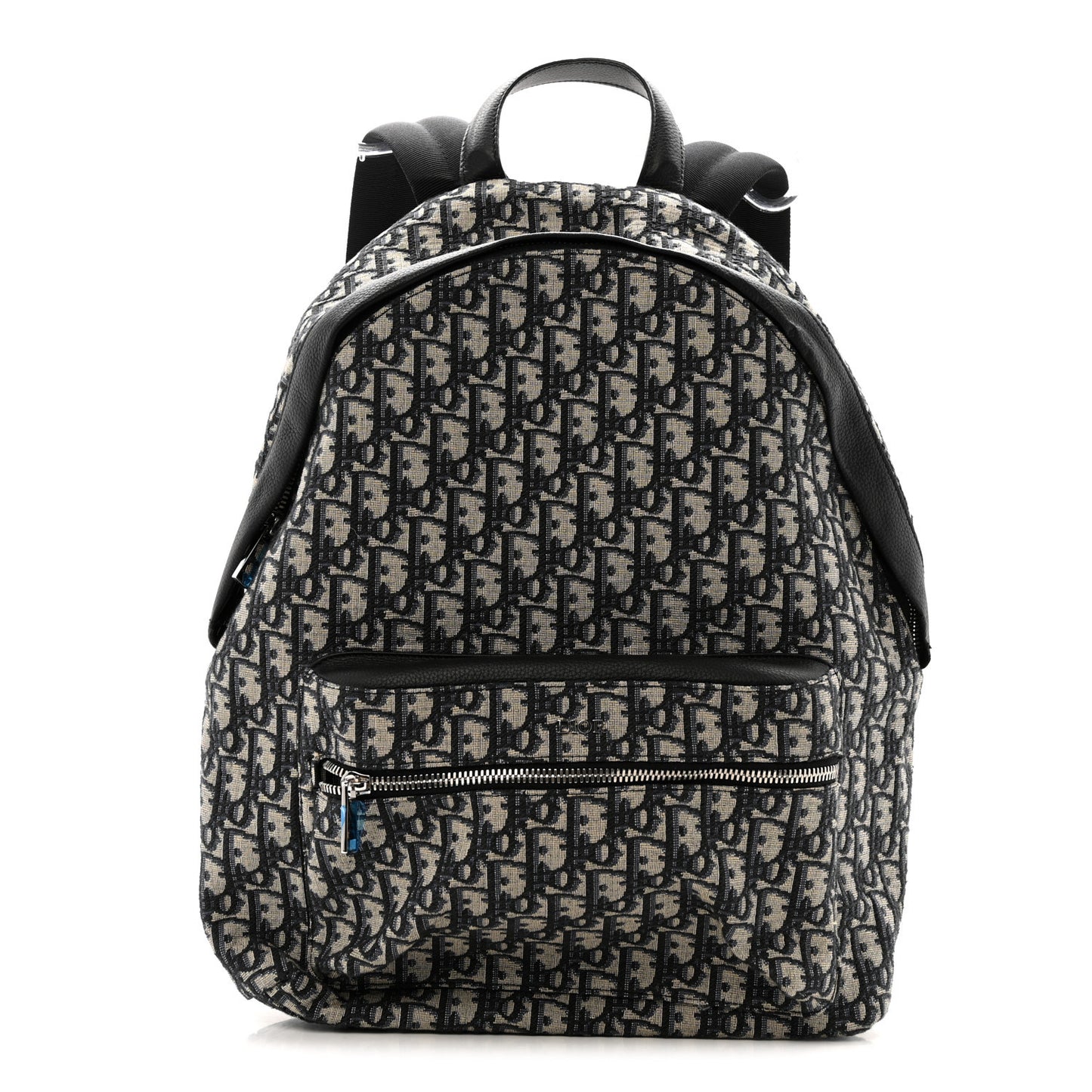 Oblique Calfskin Rider Backpack Beige Black