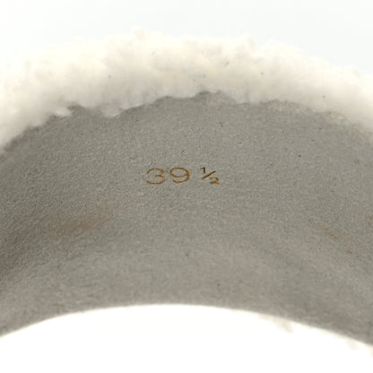 Christian Louboutin Faux Shearling Embroidered Pool Donna Flat Slide Sandals 39.5 White 6 of 8