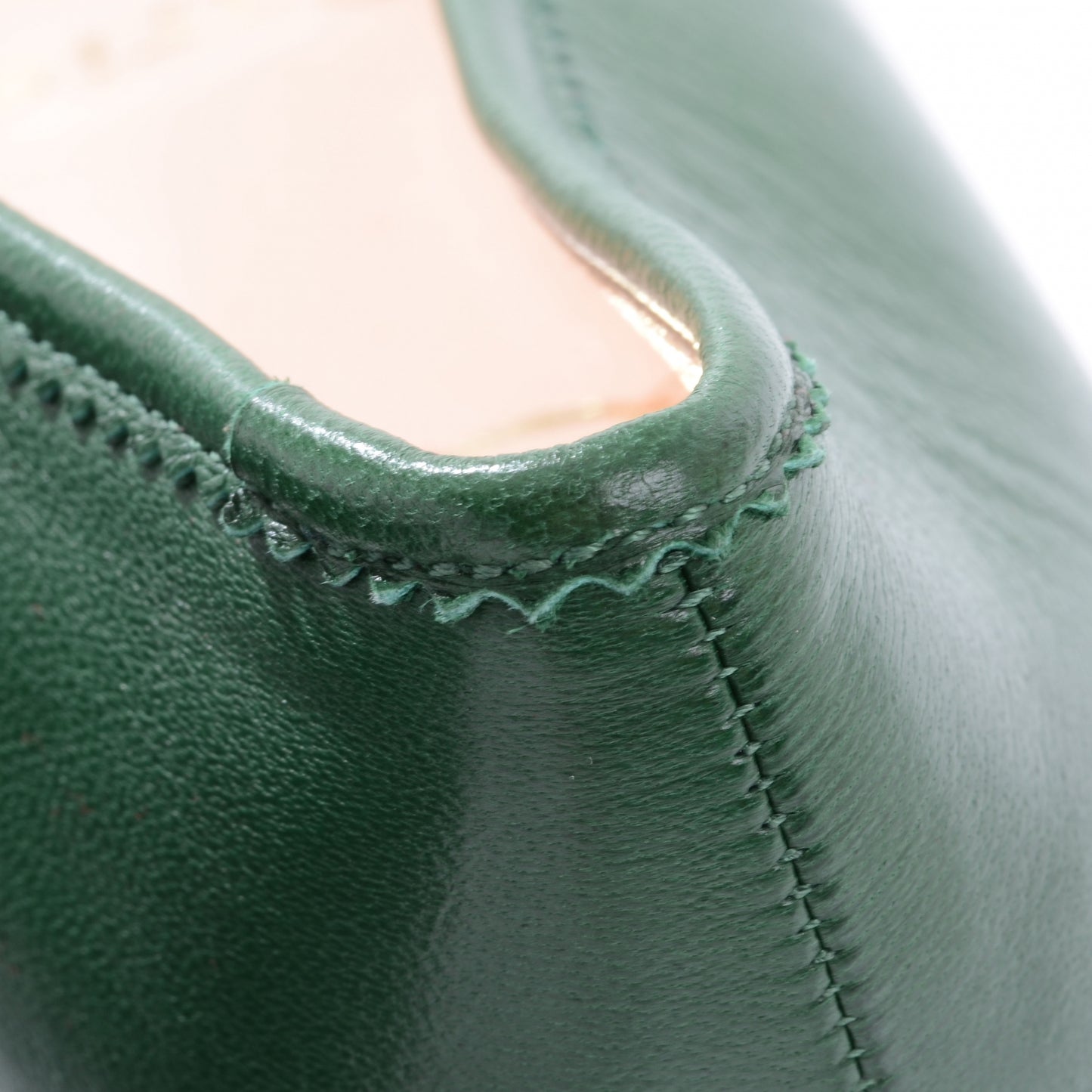 Leather Gozul Flats Green 37.5
