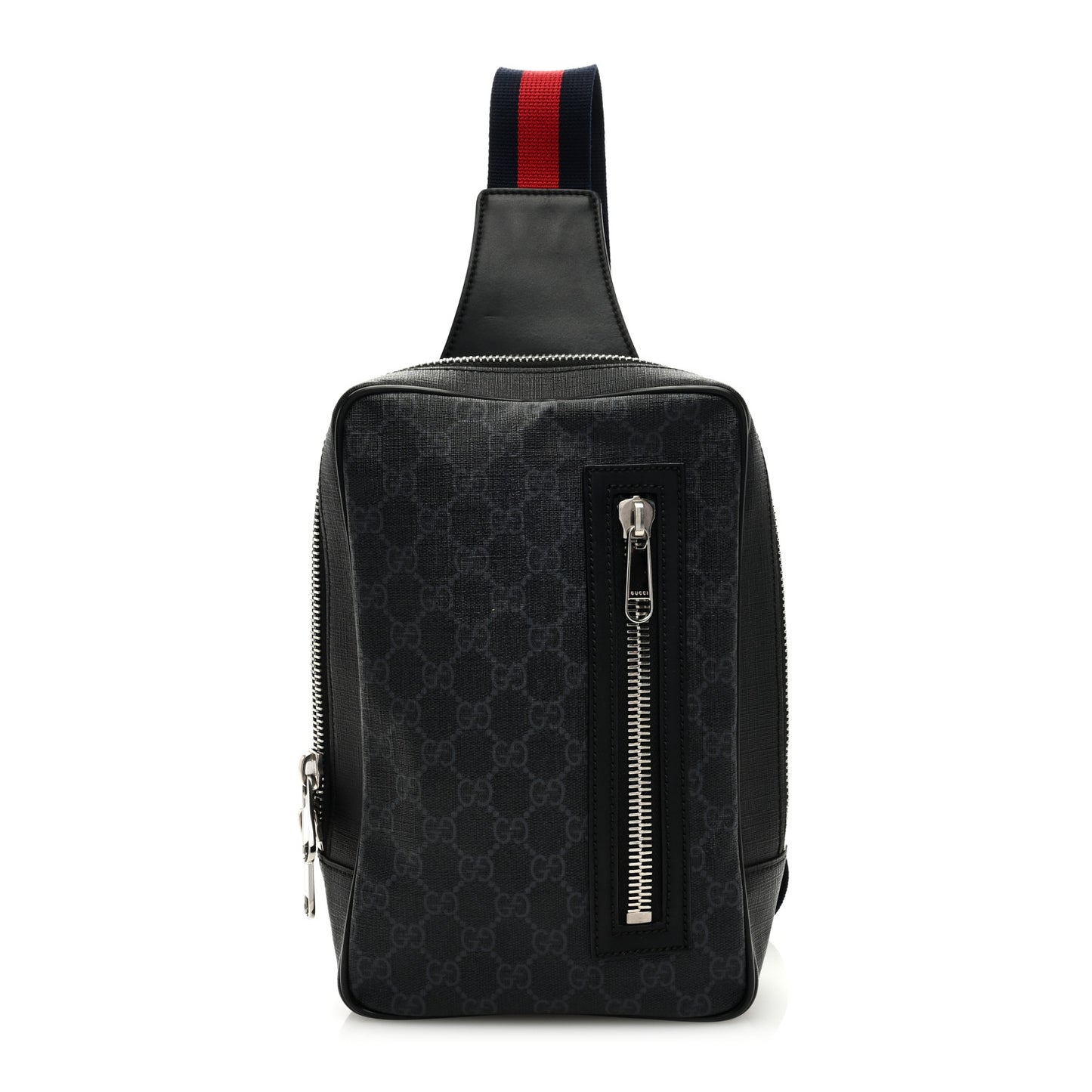 GG Supreme Monogram Web Belt Bag Black Grey