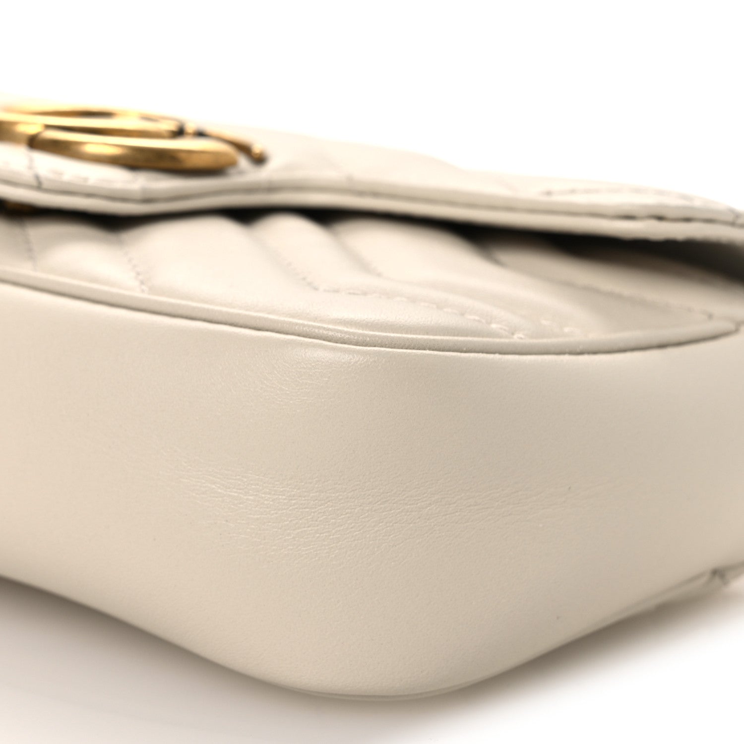 Gucci Calfskin Matelasse Super Mini GG Marmont Shoulder Bag White 10 of 13