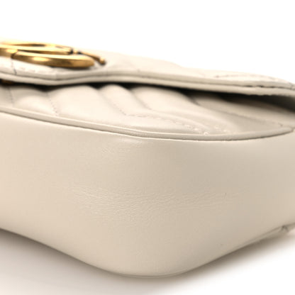 Gucci Calfskin Matelasse Super Mini GG Marmont Shoulder Bag White 10 of 13