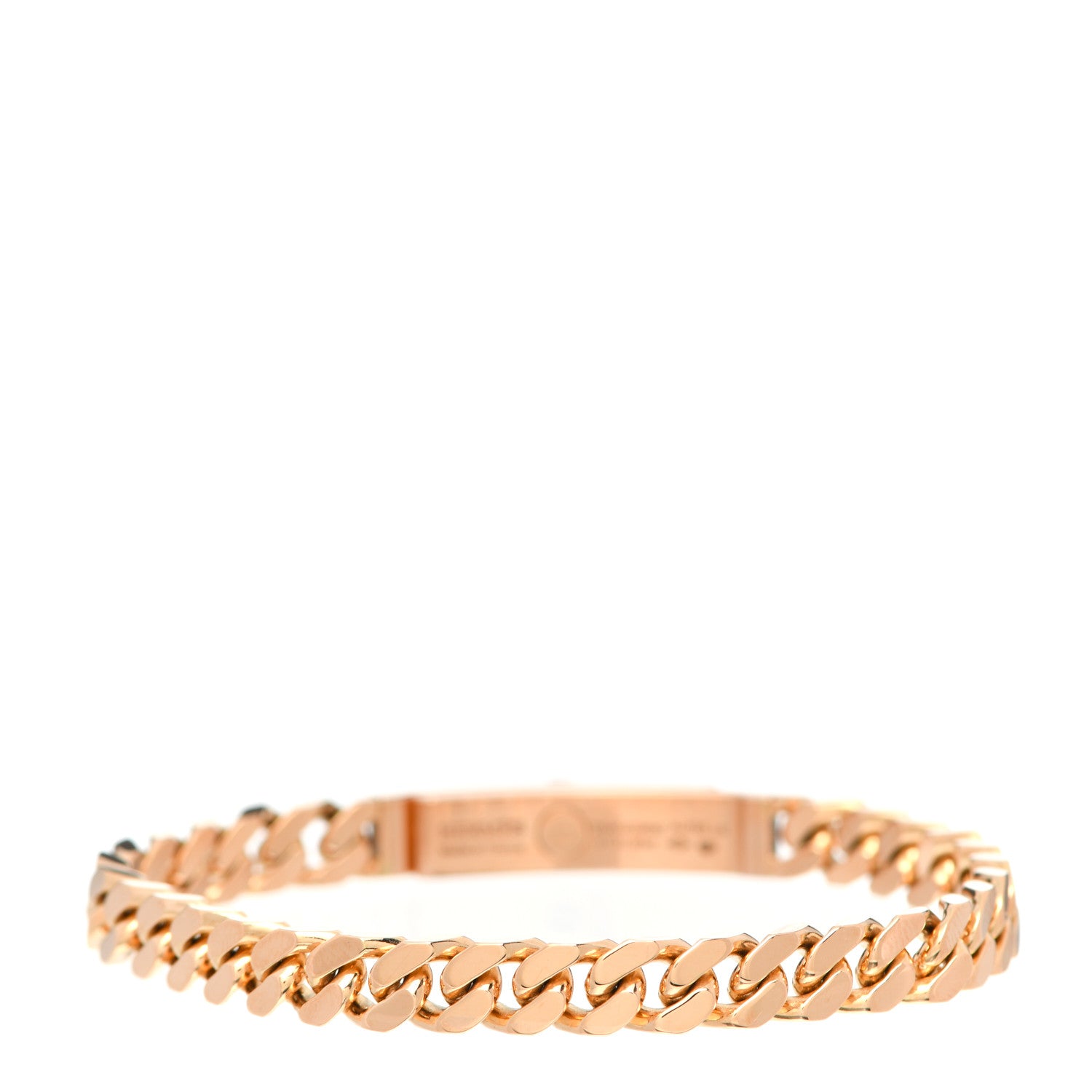 Hermes 18K Rose Gold Diamond PM Kelly Gourmette Bracelet LG 3 of 5
