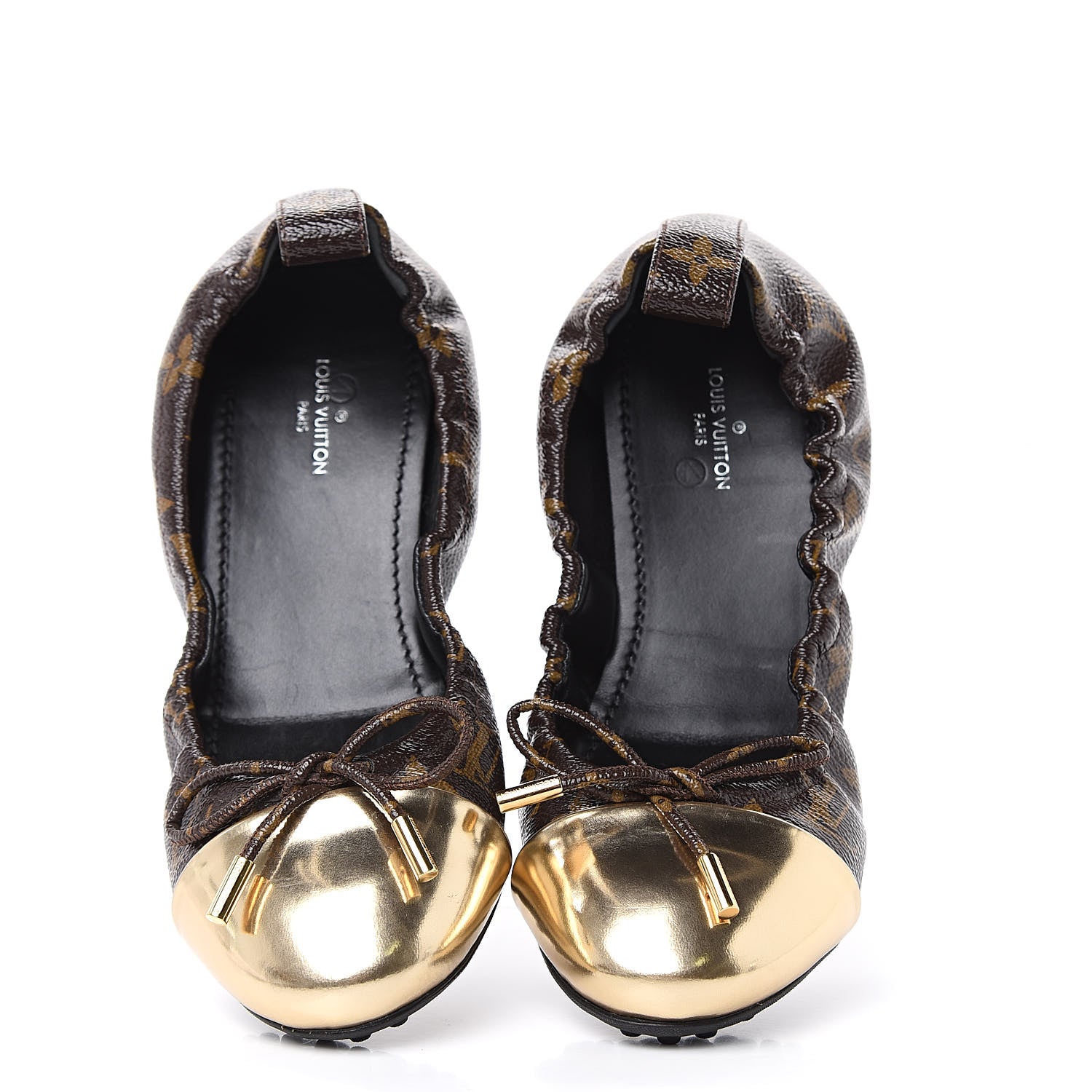Louis Vuitton Monogram Flirty Ballet Flats 37 Gold 5 of 9