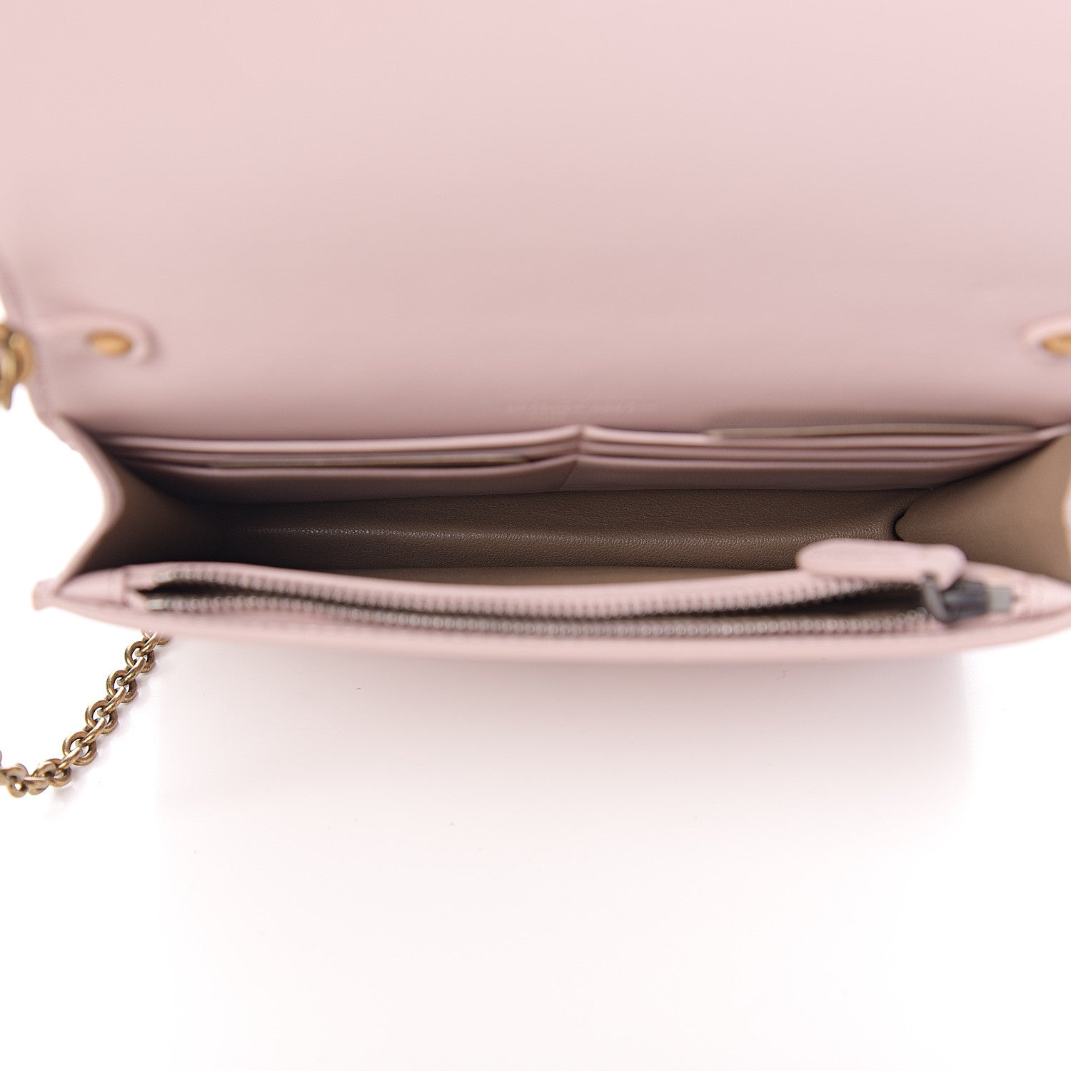Bottega Veneta Nappa Intrecciato Checker Chain Wallet Deco Rose Quartz 4 of 8