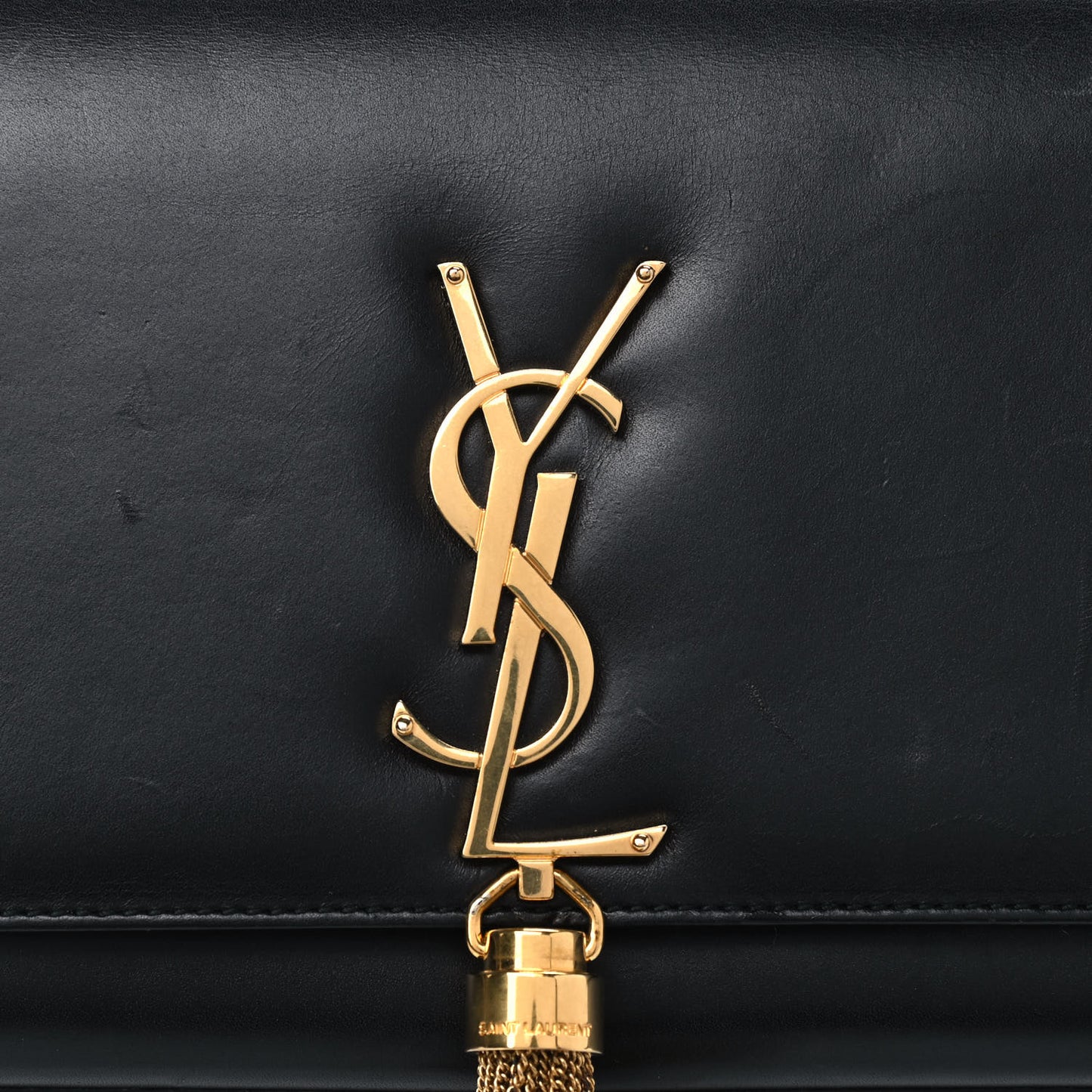 Calfskin Classic Monogram Tassel Clutch Black