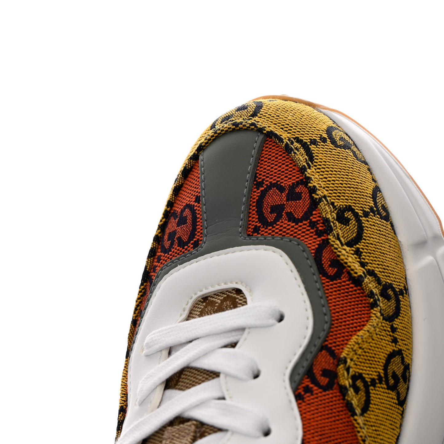 Monogram Multicolor Demetra Womens Rhyton Sneakers 38 Yellow Blue Great White Tabasco