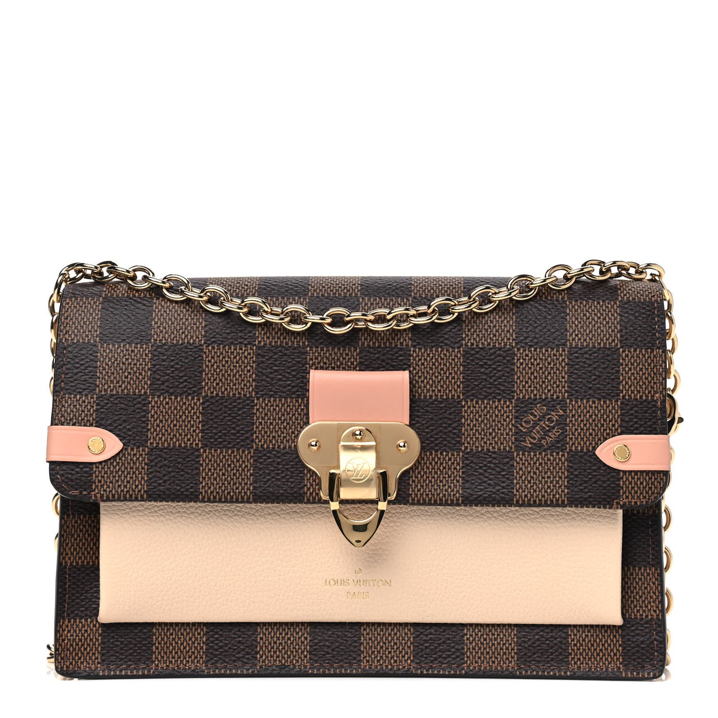 Damier Ebene Vavin Chain Wallet Creme